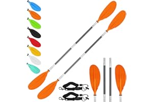 VEITHI Kayak Paddle,88in 4 Pieces Boat Oars Kayak Paddles,Heavy Duty Aluminum Alloy Shaft Float Lightweight Detachable Adjustable Fishing Kayak Paddle for Adults with Paddle Leash(8 Color ，1Pack,2Pack)