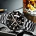 KASHIDUN Men's Watches Luxury Sports Casual Quartz Wristwatches Waterproof Chronograph Calendar Date Stainless Steel Band Black Color (A Black Rose)