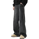 Fullneat Men's Teen Y2k Baggy Wide Leg Sweatpants Acid Wash Loose Drawstring Elastic Waist Track Pants with Pockets