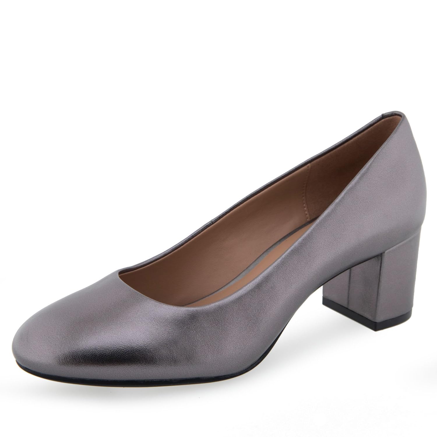 Aerosoles Women’s EBEL Pump, Gunmetal Metallic Leather, 7.5 Wide