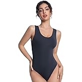 Yuiseaik Sleeveless Bodysuit for Women Scoop Neck Backless Double Lined Thong Bodysuit Basic Tank Top going out S-XXL