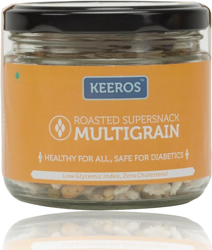 Keeros Healthy Mix of Supersnack Roasted Soyabean, Green Pulses, Pearl Millet, Dew Beans, White Wheat, Rice Flakes, 100g
