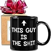 FALJIOK This Guy Is the Shi* Mug, Funny Coffee Mug Gifts for Men, Novelty Mug Gift for Dad Husband Son Brother Boyfriend Coworker, Funny Christmas Mug Gifts for Friend Brother