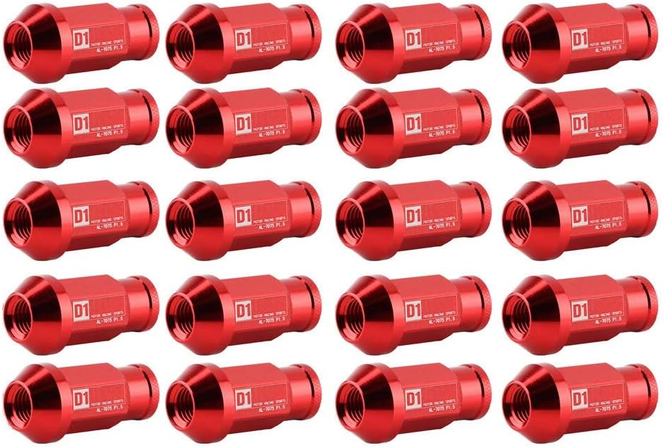 Duokon Aluminum Car Tire Screw,Racing Wheel Nut M12X1.5 (Red) BigaMart