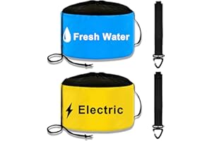 UNXMRFF 2-Pack RV Camper Tools Accessories Bag for Fresh/Black Water Sewer Hoses and Electrical Cords, Waterproof RV Hose Storage Bags with Drawstring Mesh Top, RV Utility Bag, Sewer Hose Bag