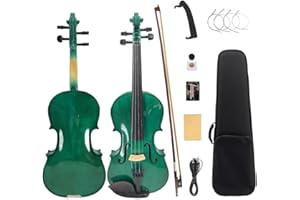 Yinfente Acoustic Violin Electric Violin 4/4 Full Size Violin 4 String Maple Spruce For Student,Violin For Beginners violin Case,Brazilwood Bow,Cable,Cleaning Cloth,Rosin,Bridge
