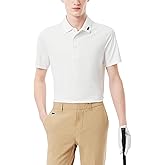 Lacoste Men's Regular Fit UV Protect Collar Logo Golf Polo Shirt, White, Large