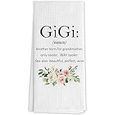 DNEULYR Gigi Gifts for Grandma Kitchen Towels, Grandma Gifts for Birthday Christmas Decorative Hand Towels for Bathroom, Grandmother Gift from Grandkids Dish Tea Towels for Kitchen, 16x24 Inch