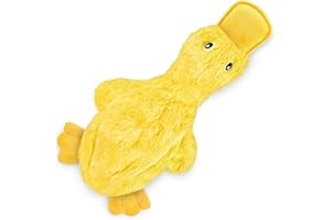 Best Pet Supplies Crinkle Dog Toy for Small, Medium, and Large Breeds, Cute No Stuffing Duck with Soft Squeaker, Fun for Indo