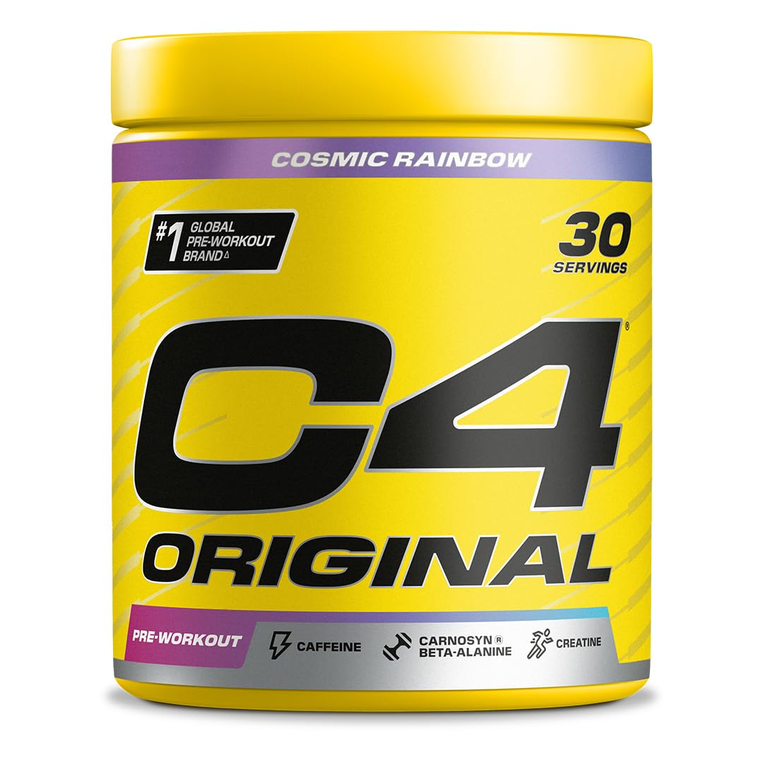 C4 Original Beta Alanine Sports Nutrition Bulk Pre Workout Powder for Men & Women | Best Pre-Workout Energy Drink Supplements | Creatine Monohydrate | Cosmic Rainbow | 30 Servings