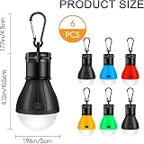 Jsdoin 6 Pcs LED Camping Lanterns Tent Light Portable Battery Powered 3 Modes view 3