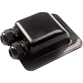 Weatherproof ABS Solar Double Cable Entry Gland,Curved Cable Connector | for All Cable Types 6mm&sup2; to 12mm&sup2; for Rv, Campervan, Boat (Type D, Black)
