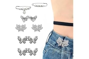 6Pairs No Sewing Required Waist Tightener,Pants Tightener Clip, Adjustable Waist Tightener Clothing Dresses for Jeans, Pants,