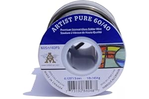 AIM Artist Pure Stained Glass Solder, 60/40 tin/Lead, 0.125inch Dia, 1 Lb Spool