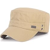 Unisex Cadet Army Cap Military Adjustable Flat Top Hat for Men Women