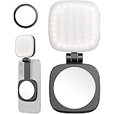 SmallRig Magnetic Selfie Light for iPhone, Phone Light with a Mirror | Instant Attachment for MagSafe, for Selfies, Video Conference, Vibe P48 Black