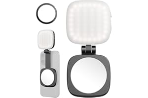 SmallRig Magnetic Selfie Light for iPhone, Phone Light with a Mirror, Instant Attachment for MagSafe, for Selfies, Video Conference, Vibe P48 Black