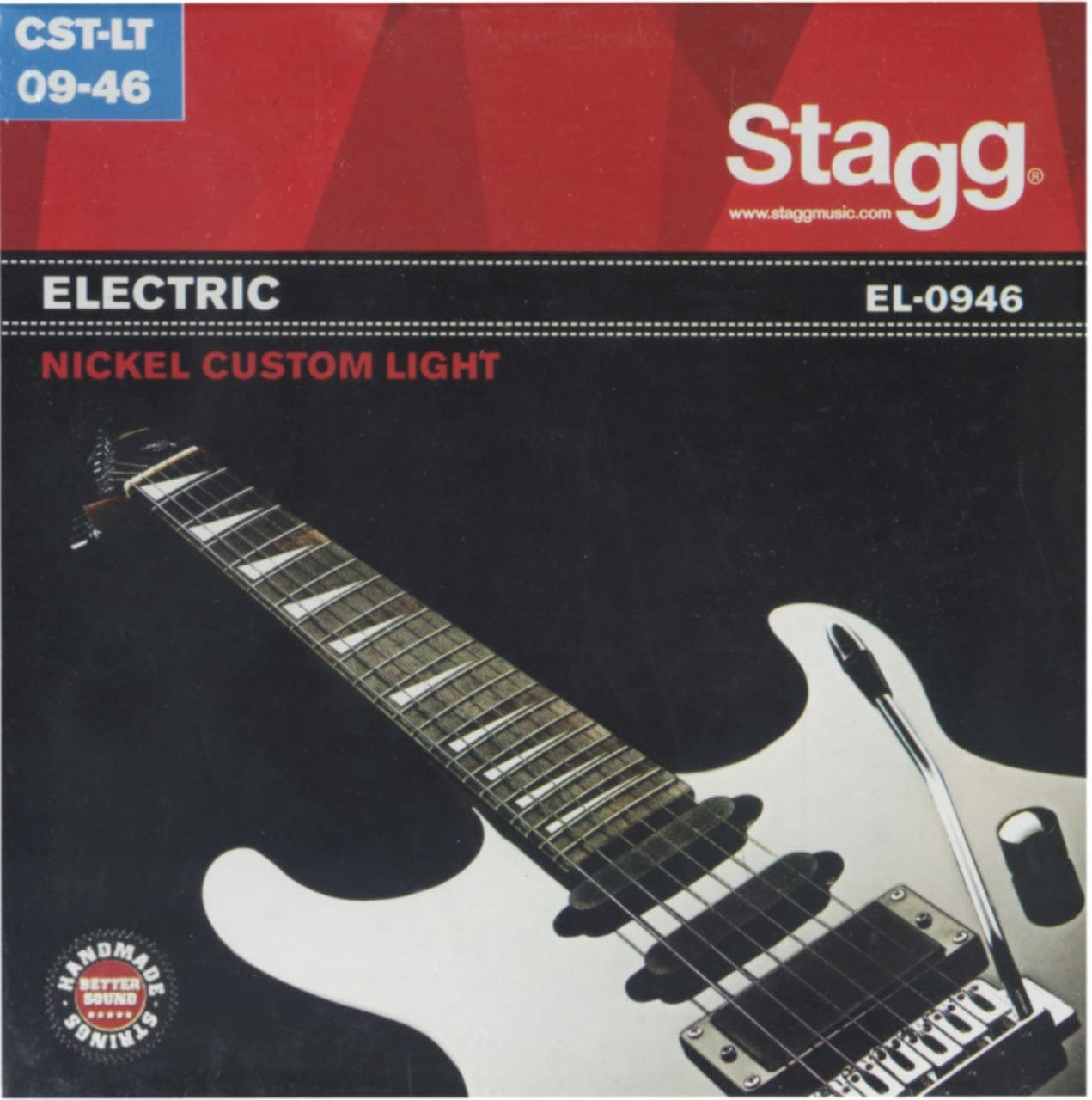 Stagg 13486 6-Pack Set 9 - 46 Custom Light Nickel Electric Guitar String - Grey