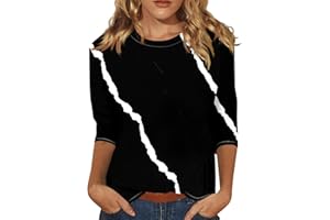 ROKIACDE 3/4 Sleeve Tops for Women Summer Ladies Graphic Tee Trendy Shirts for Women 2024 Womens 3/4 Sleeve Blouses