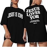 Christian Shirt Women Oversized Jesus Tshirt Jesus Love You Shirts Jesus Faith Tops Bible Verse Inspirational Tee