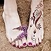 2 Pairs of Foot Indian Painting Tattoo Stencil Self-Adhesive Body Art Designs for Foots - Temporary Indian Arabian Tattoo Reusable Stickers