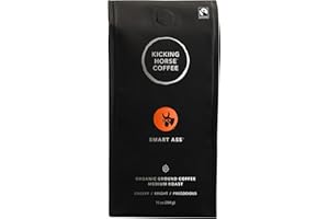 Kicking Horse Coffee, Smart Ass, Medium Roast, Ground,Certified Organic, Fairtrade, Kosher Coffee, 10 Ounce (Pack of 1)