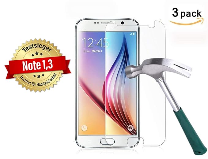 Cardana | 3X bruchsicheres Panzerglas für Samsung Galaxy S6 | Schutzfolie aus 9H Echt Glas| angenehme Handhabung | Schutzglas