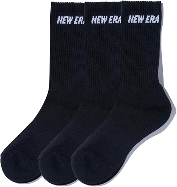 Amazon Co Jp メーカー取次 New Era ニューエラ ソックス クルー３ペア ブラック クーポン対象外 服 ファッション小物