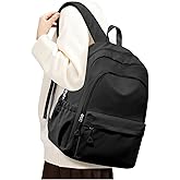 Black Backpack for School, High School Bookbag Back Pack for Teens Girls Boys, Lightweight College Backpack Bookbag for Women Men, Simple Casual Daypack Backpack Mochilas Escolares para Adolescentes