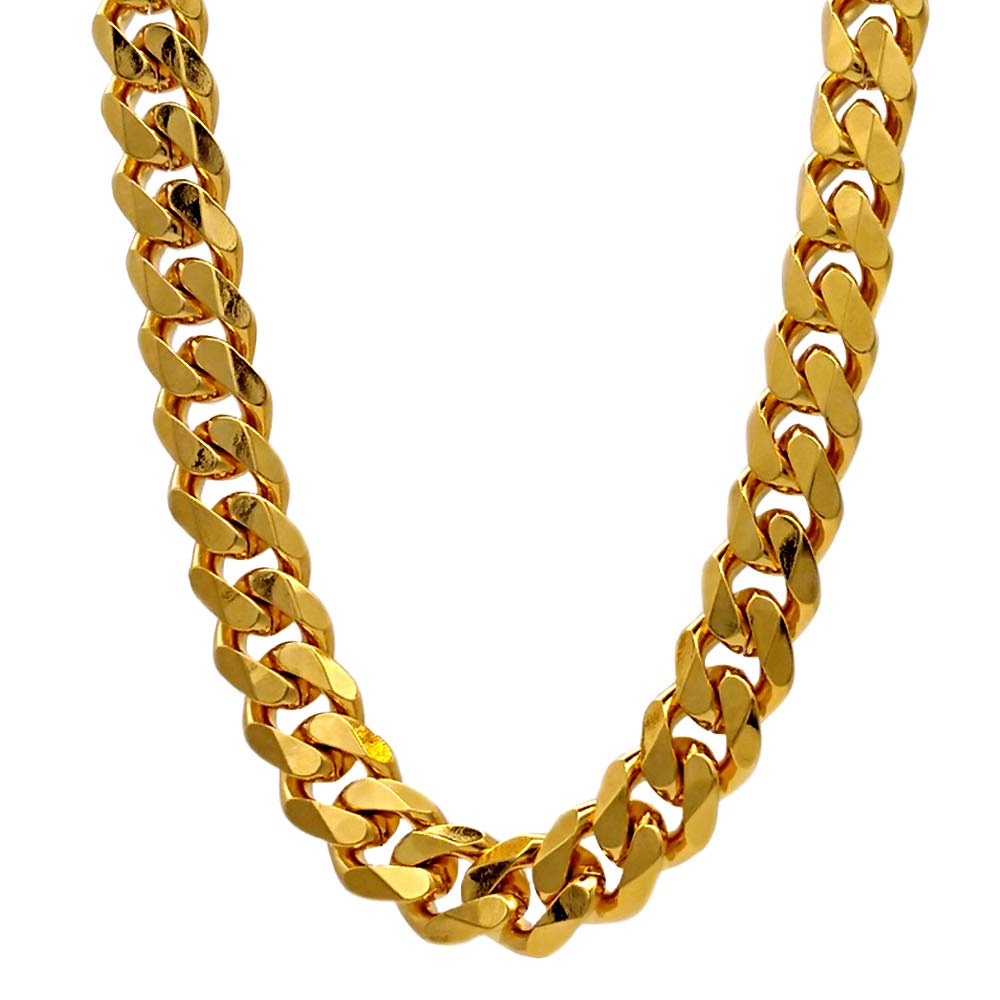 TUOKAY 18K Big Faux Gold Flat Chain 11mm thickness 24in Length 90s
