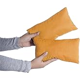 Marrywindix Tiny Pillow 2 Pack Small Decorative Pillow 9.5 x 5.5 in Travel Pillows Soft Pet Pillow for Camping Travel Sleeping Bed Sofa Neck Knee Wrist Support (Orange)