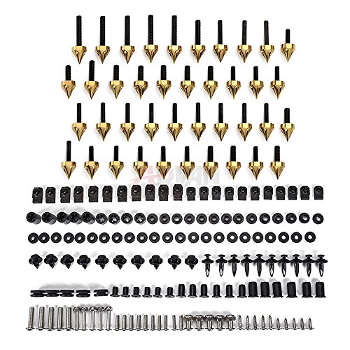 Moto Onfire 108PCS Golden Full Fairing Bolt Kit Fastener Screw For Suzuki GSX-R 600 750 2006-2007