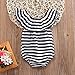 GRNSHTS Baby Girls Black and White Striped Romper Bodysuit (90/6-12 Month, Black+White)