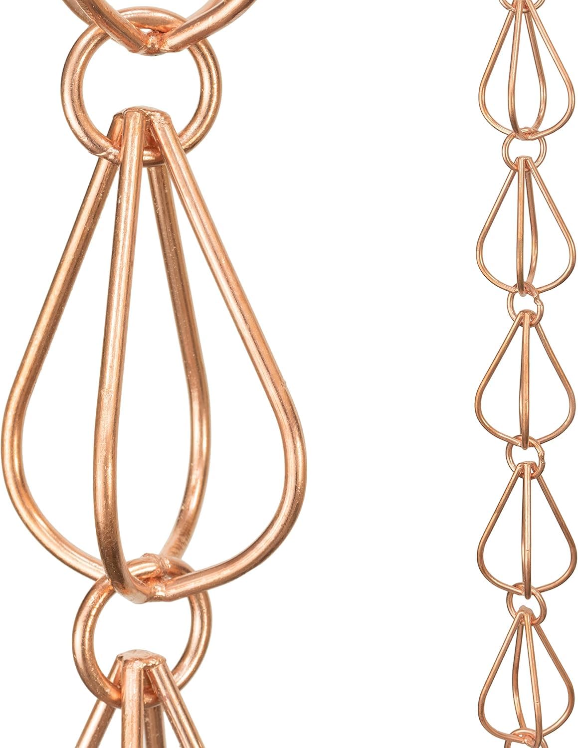 Monarch Pure Copper Teardrop Rain Chain, 8-1/2-Feet Length