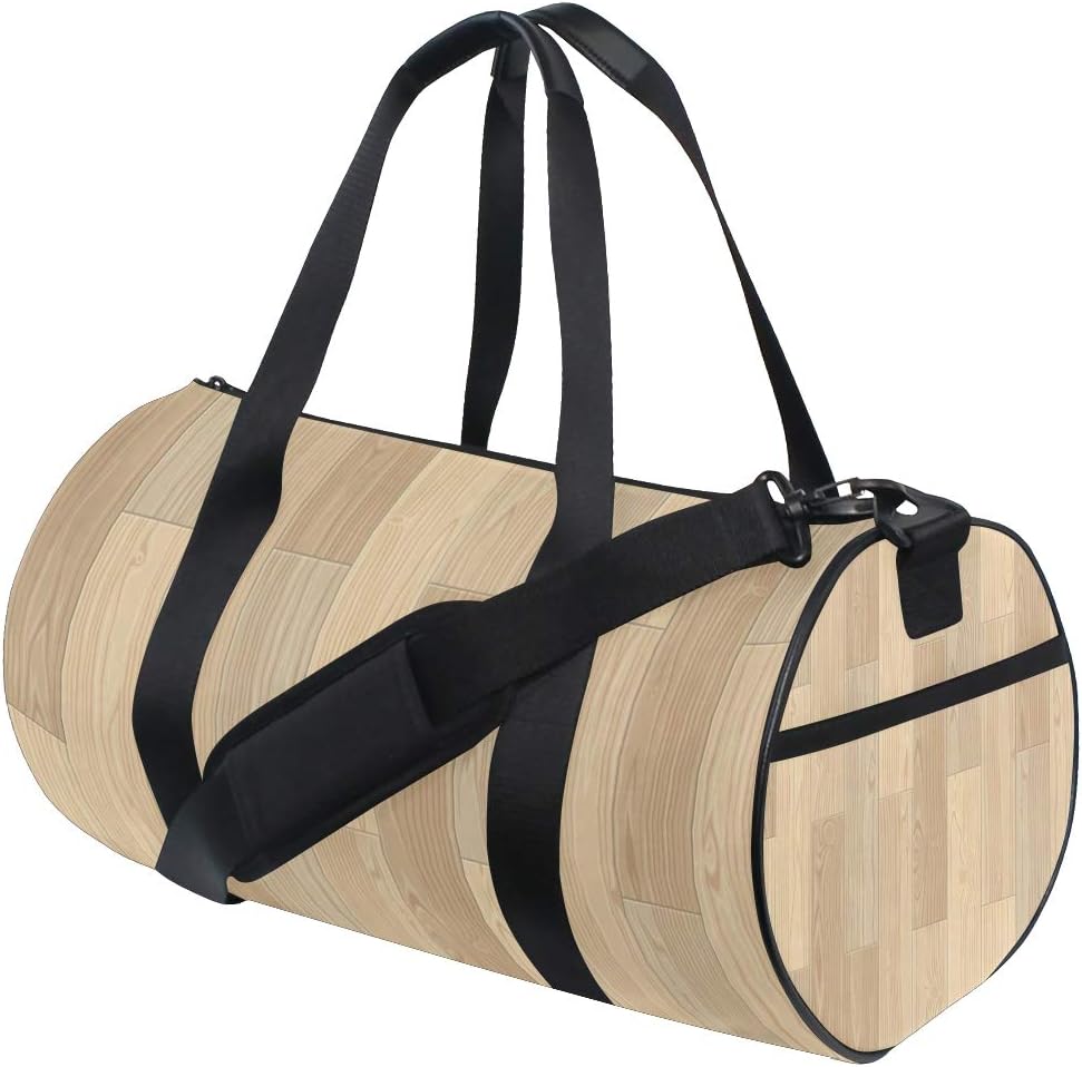 MONTOJ Vertical Stripe Wooden Floor Tiles Duffel Bag Large Gym Duffle Bag