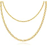 TANTIUE Layered Necklace for Women 14K Gold Plated Layering Necklaces Cuban Chain Paperclip Necklace Dainty Double Layered Chain Gifts for Women
