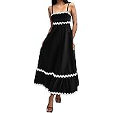 GOLDSTITCH Womens Casual Sleeveless Smocked Maxi Dresses Spaghetti Strap Boho A Line Long Flowy Beach Sundress