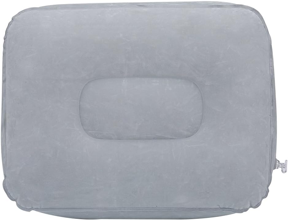 Inflatable Foot Rest Pillow, Portable Flight Relax Cushion with Air Pump for Leg Support Footrest for Travel Office Home(Gray) - Image 4