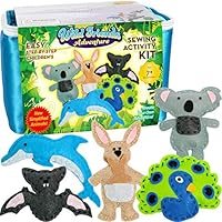 Four Seasons Crafting Kids Sewing Kit and Animal Crafts - Fun DIY Kid Craft and Sew Kits for Girls and Boys 120 Piece Set