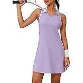 Golf Dress for Women Tennis Dresses Elastic Waist Polo Collar Sleeveless Sport Active Exercise Workout Athletic Dress