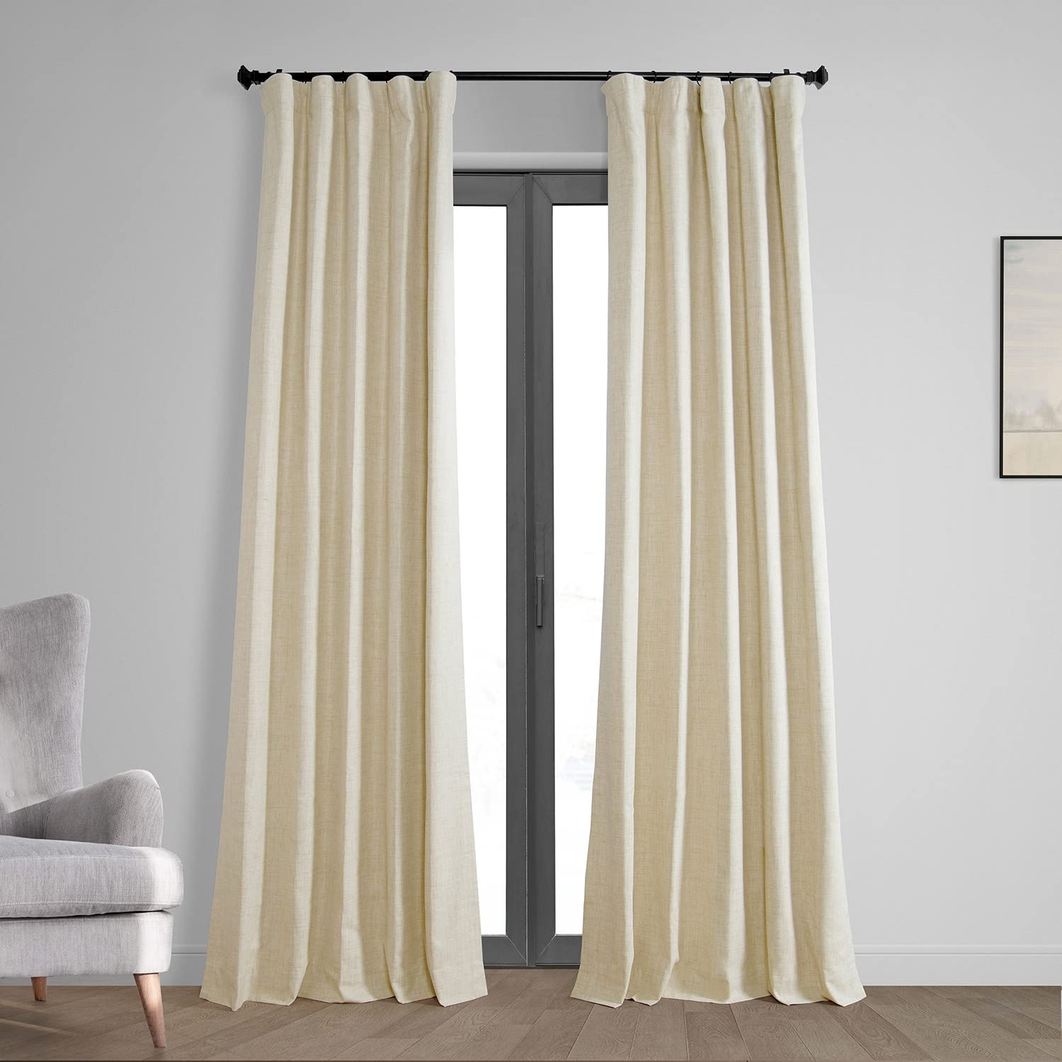 HPD Half Price Drapes Vintage Blackout Curtains for Bedroom & Living Room, Polyester Blend, Natural Light Beige, 50 in x 120 in