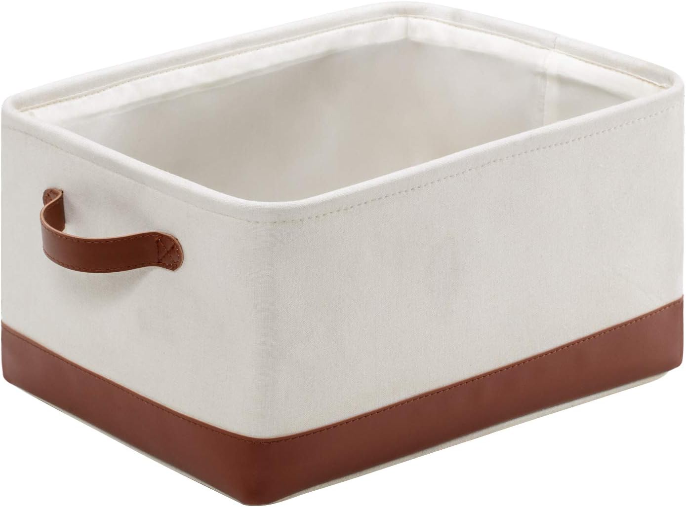 Large Fabric Storage Bin for Shelves, 15.7" x 11.8"x8.3" Decorative Basket Rectangular Fabric Storage Bin Organizer Basket with Handles, Canvas Floor Storage Basket for Home Office Organizing