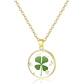 Hefestus Real Pressed Flower Necklace for Women, Handmade Boho Chic Dangle Design, Unique Floral Jewelry, Cute and Thoughtful Gift for Christmas, Valentine’s & Mother’s Day