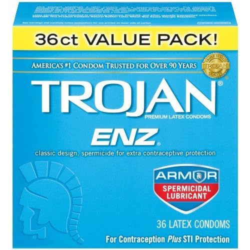 Trojan-enz Condom Enz Spermicidal, 36 Count (Pack of 2) image