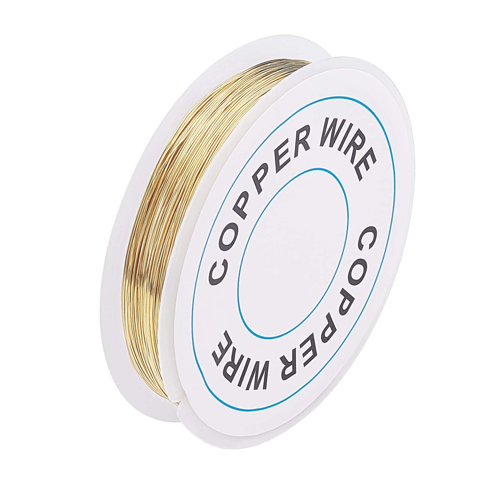 PH PandaHall 65.6ft 0.3mm Golden Copper Wire for Jewellery Making Craft Florist Wire Metal Beading Wires Gold Jewellery Armature Wires for Flower Wrapping Crafting, 28 Gauge