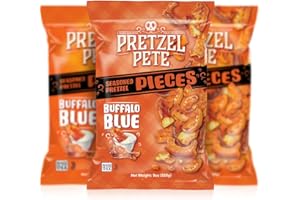 Pretzel Pete Buffalo Blue Cheese Seasoned Pretzel Pieces, Non-GMO Ingredients, Small Batch, Bold Flavor, 9oz (3 Pack)