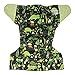 Baby AIO Cloth Diaper Shell One Size – Charcoal Bamboo Fleece with Attached Insert (Jurassic Park)