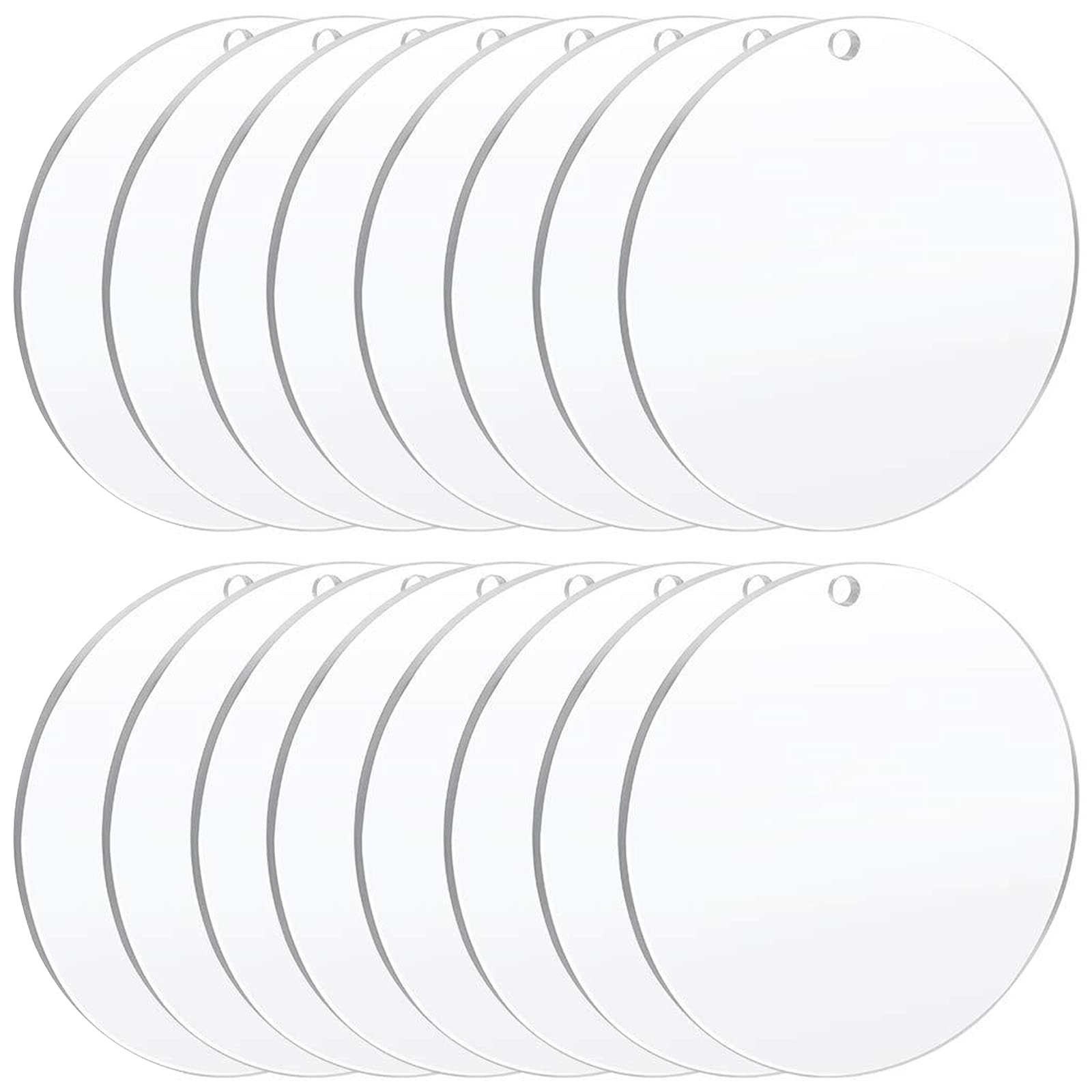 Gsrhzd 16 PCS Acrylic Blanks Plates, Circle Acrylic Sheets for Picture Frames, Palettes, Display Stands, Cake Stands, Coasters, etc