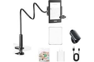 LOCTHAL Accessories Kit Gift for 7'' Kindle (12th Genth) Reading in Bed Including Page Turner Ring, Gooseneck Tablet Holder, Clear Case, Charger and Decals Compatible with Paperwhite 12th Gen 2024 Colorsoft