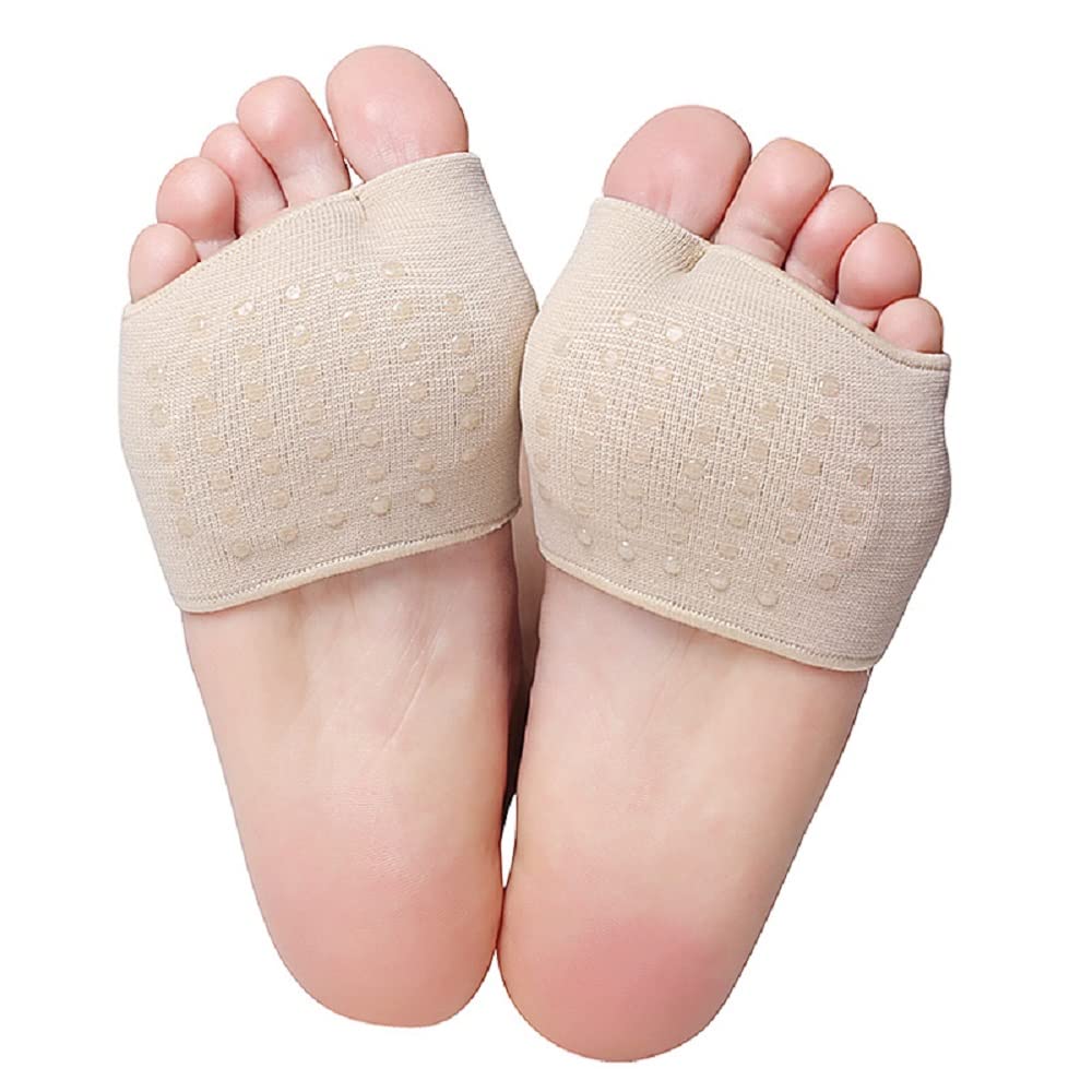 Metatarsal Pads Cushioning for Bunions Foot Sleeves Forefoot Cushions Anti-Sliding Calluses Blisters morton's Neuroma Ball of Foot Pain Metatarsalgia Pain Relief 1 Pair Light Yellow S